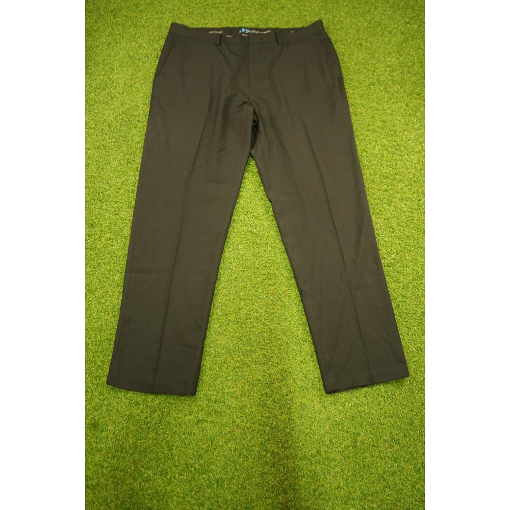 The Active Series Performance Straight Fit Pants Mens 40x32 Black Stretch Casual